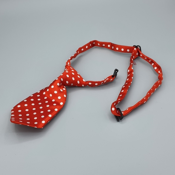 Pet Business Work Tie Red Polka Dot OS Adjustable Professional Dog Cat Neck Tie - Picture 5 of 8